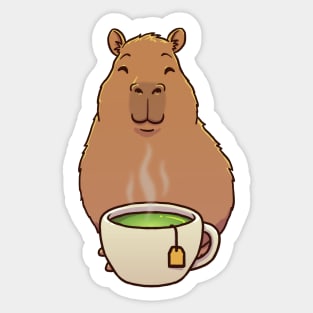 Capybara Green Tea Sticker